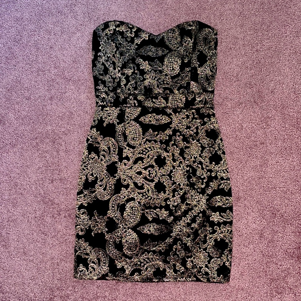 Strapless Print Cocktail Dress